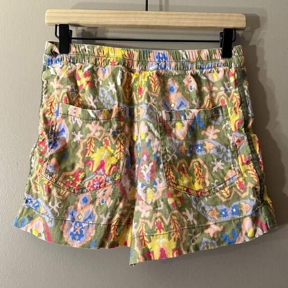 ⭐️ Host Pick ⭐️ Women's S Zara Aztec Printed Drawstring Shorts Linen Blend Funky - Picture 5 of 8